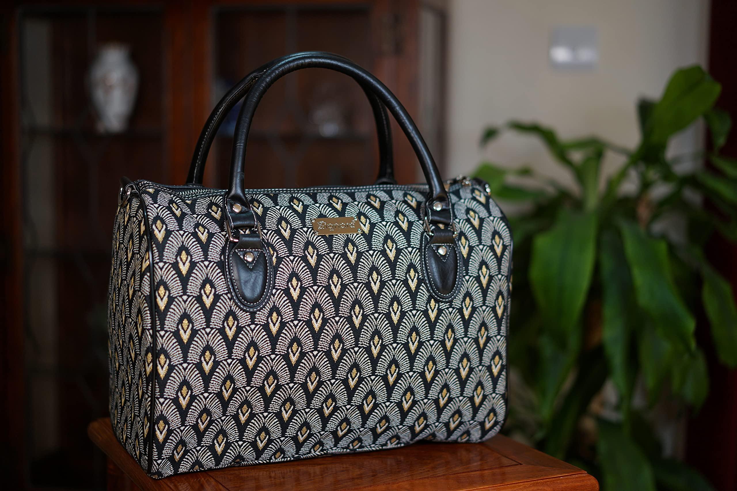 Signare Signare Tapestry Duffle Bag Overnight Bags Weekend Bag for Women with Luxor Art Deco Style (TRAV-LUXOR)
