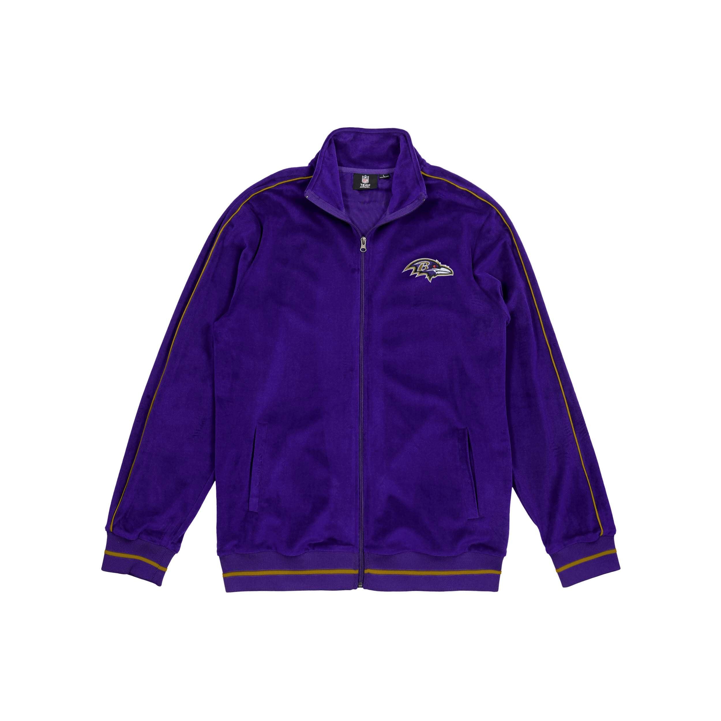 FOCO FOCO Men's Baltimore Ravens NFL Logo Tracksuit Soft Velour Sweatsuit Zip Up Jacket Top, Team Color