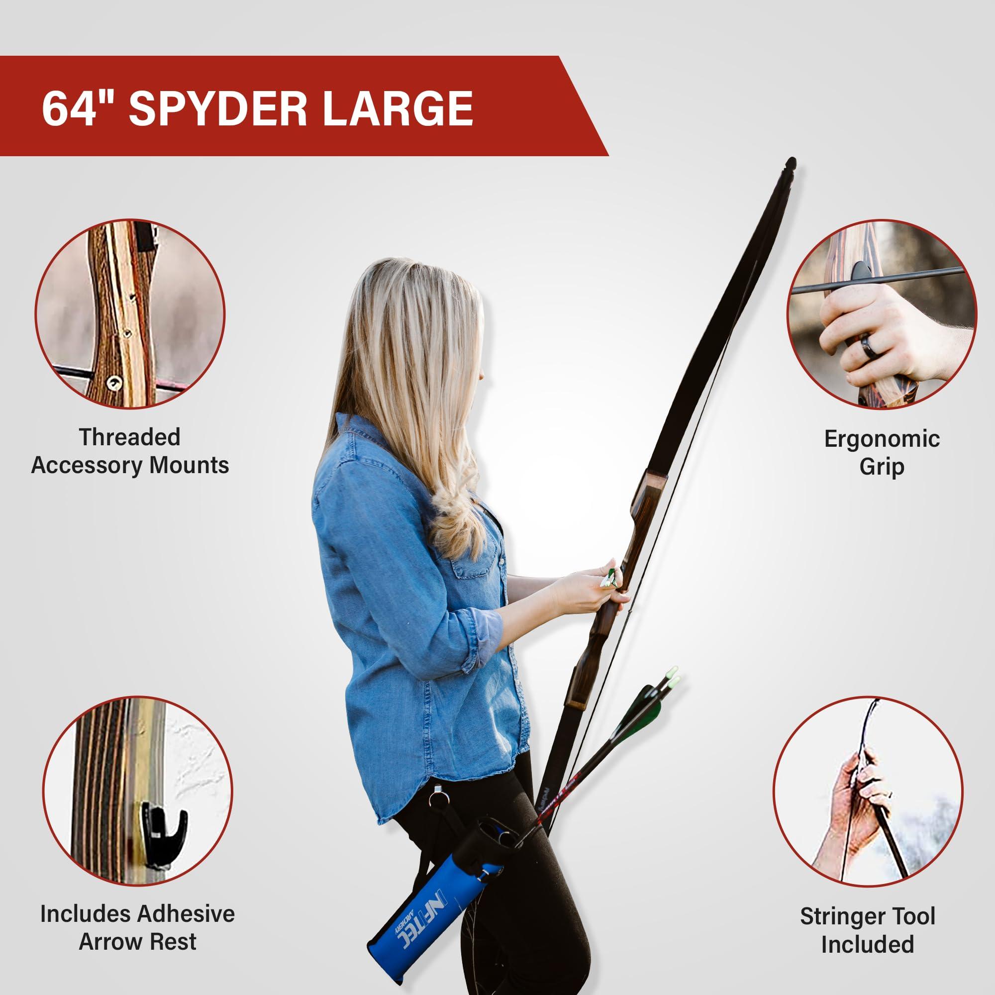 Southwest Archery Spyder XL Takedown Recurve Bow and Arrow Set ? 64\" Recurve Hunting Bow ? Right & Left Hand ? Draw Weights in 30-55 lbs ? USA Based Company ? Perfect for Beginner to Intermediate SpyderXL-40L-WS