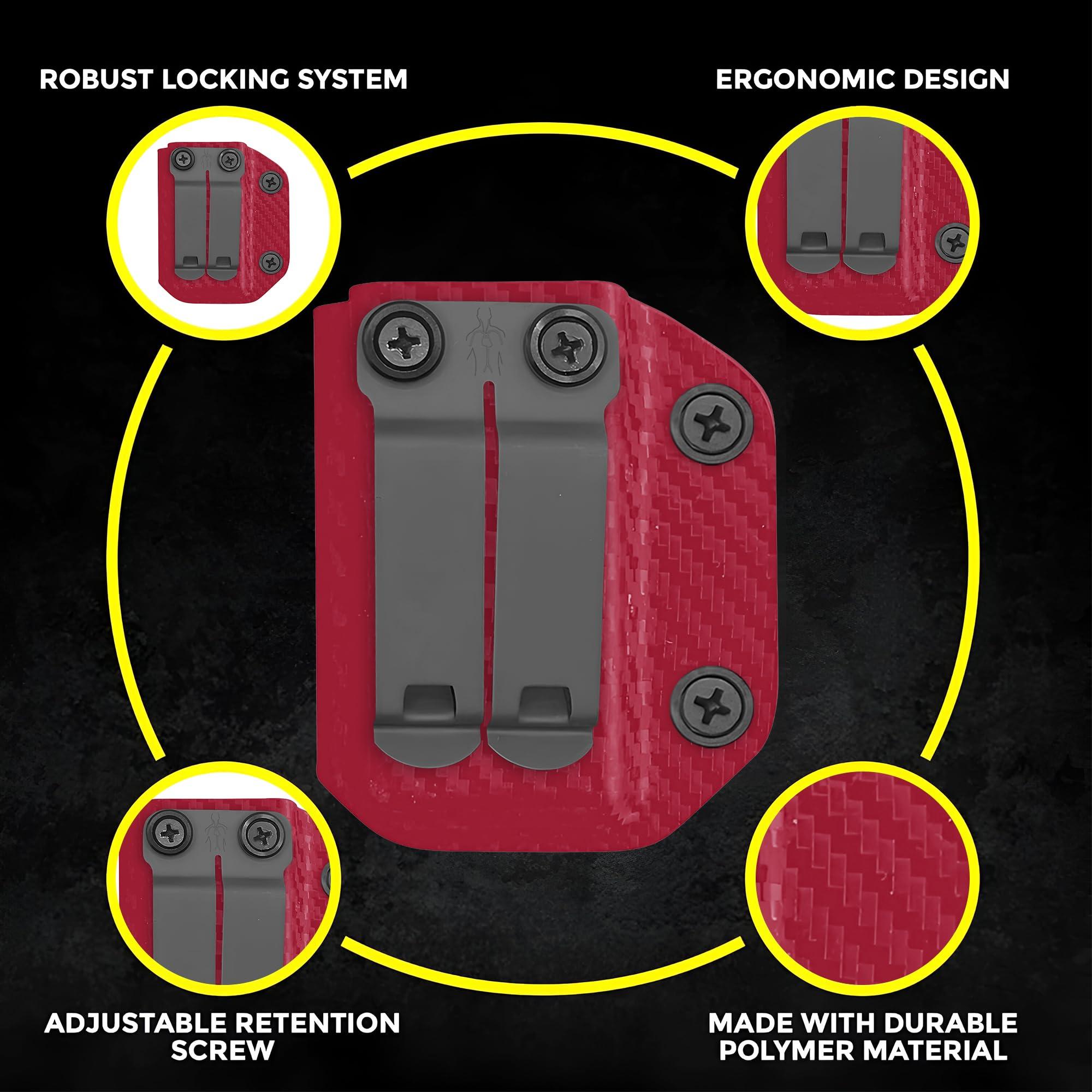 HolsterBuilder HolsterBuilder Ambidextrous IWB/OWB Carbon Fiber Magazine Holster - Convenient Concealment Holster with Mag Pouch - Accessory for Men & Women - Sig P320