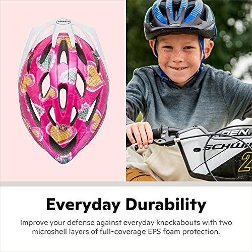 Schwinn Schwinn Thrasher Kids Bike Helmet, Boys And Girls, Fits 50 - 54cm Circumference, Ages 5-8 Year Olds, Lightweight, Detachable Visor, CPSC Safety Certified, Child, Pink/Hearts