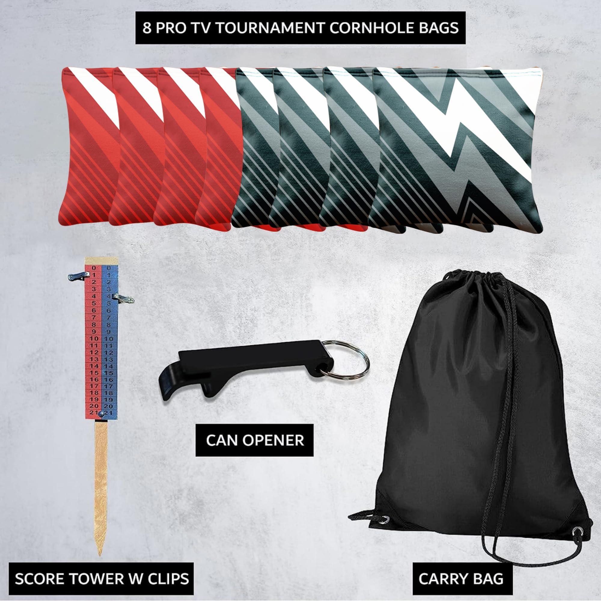 BackYardGamesUSA CornholeGamesUSA Pro Cornhole Bags Set of 8 Regulation - Professional Cornhole Bags for Tournament Play, Slick n Stick Bean Bags for Cornhole, Corn Hole Bags Regulation Set of 8- Made in USA