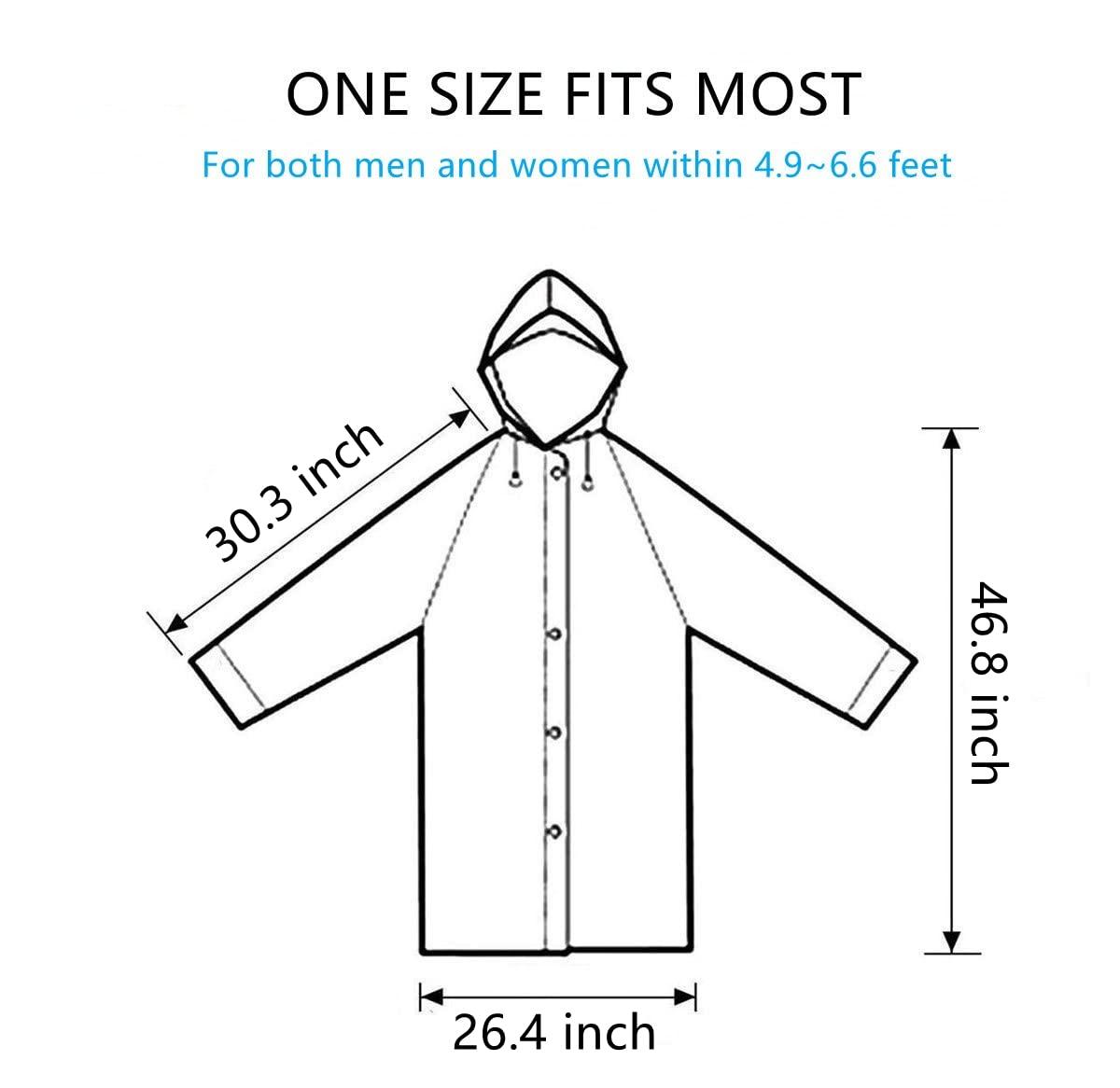 YUNLOVXEE YUNLOVXEE Rain Poncho Raincoats for Adult Reusable - 2-5 Pack EVA Waterproof Rain Coat with Hood, Rain Gear for Men Women (Grey x5)