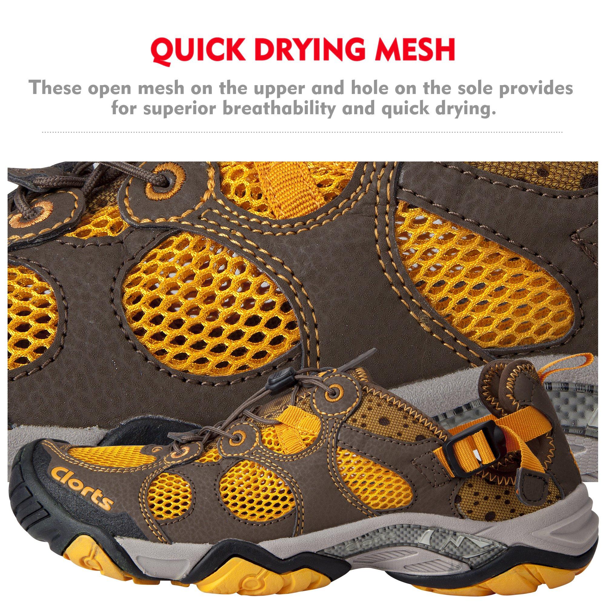 Clorts Clorts Men\'s Water Shoes Athletic Sport Lightweight Walking Sneaker Fisherman Sandal Brown 3H021B US7.5