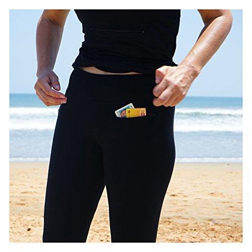 Clever Travel Companion Clever Travel Companion Everyday Leggings Gym Pants - Pickpocket & Loss Proof Cute Pants Travel Tight Leggings - Seamless Workout Leggings for Women with Two Secret Hidden Pockets - Black XXXL