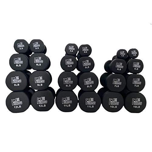 Fitness First Fitness First Neoprene Dipped Dumbbells (Pairs), black 6lbs