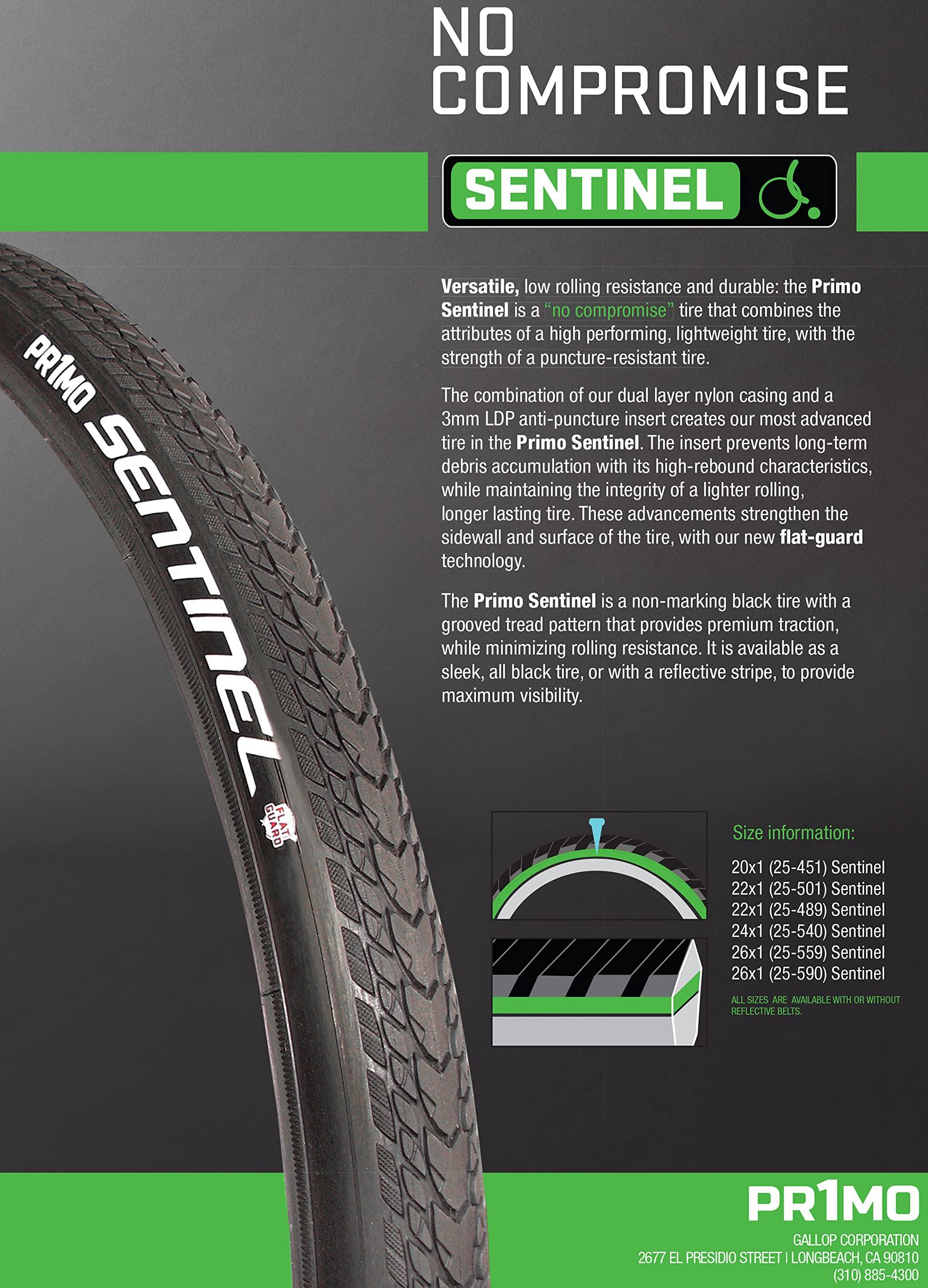 Sentinell Sentinel by Primo, AIR/Pneumatic Wheelchair Tires (25\" x 1\" (25-559))