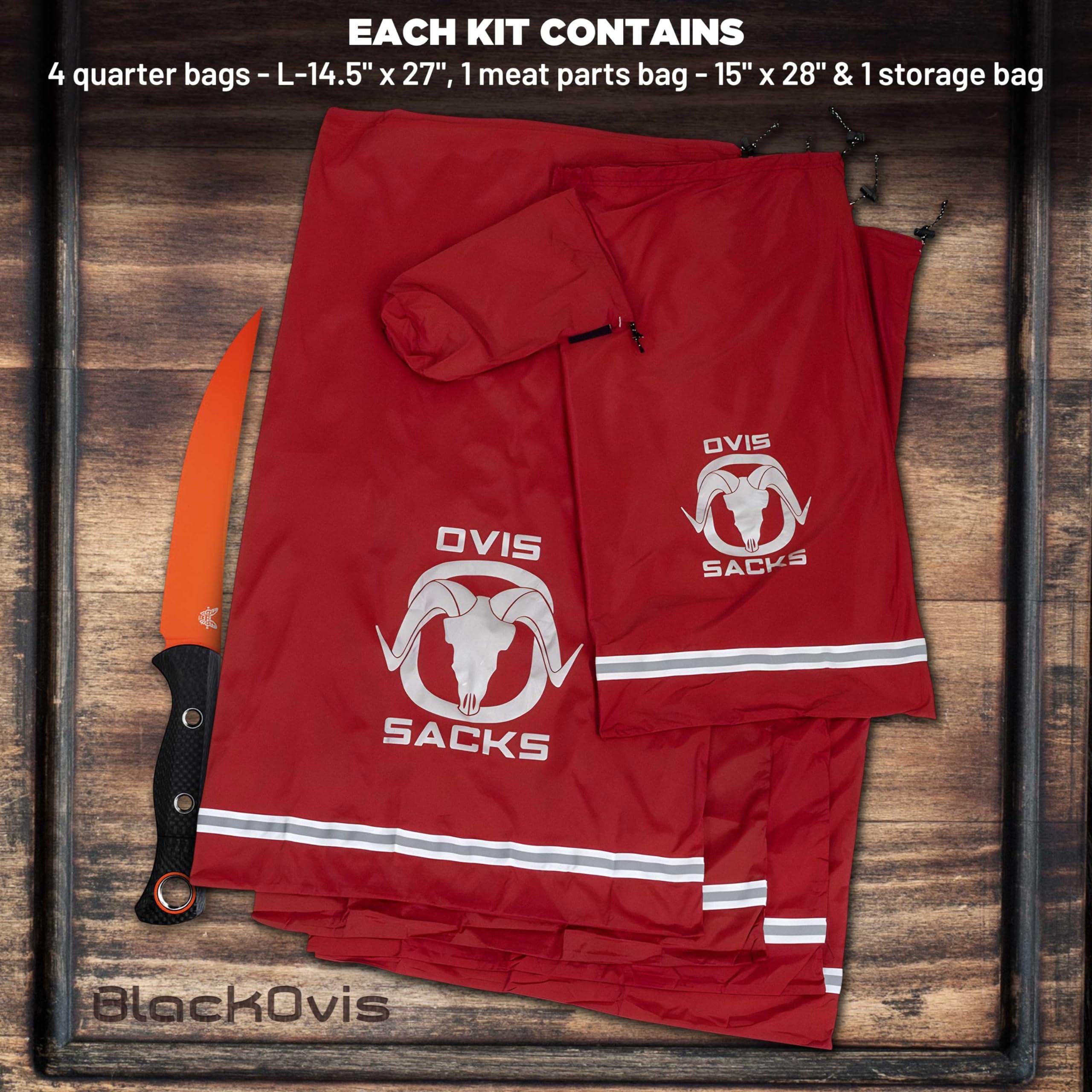 BlackOvis Ovis Sacks Ultralight Pro Hunting Reusable Game Bag Set - Hunting Meat Bags, Quarter Game Bags for Deer Meat, Antelope Meat & Sheep Meat