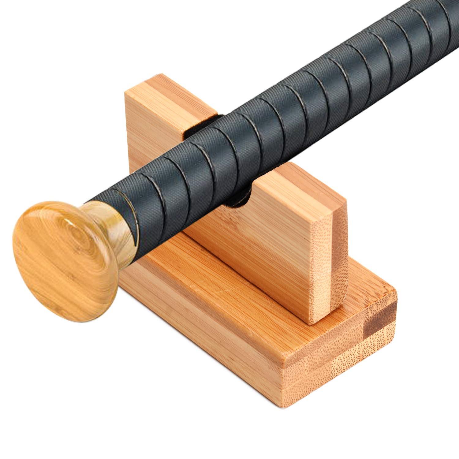 TOBWOLF TOBWOLF 2PCS Baseball Bat Display Case, Sturdy Baseball Bat Stand, Baseball Bat Display Holder, Baseball Bat Horizontal Rack, Baseball Bat Bracket - Burlywood