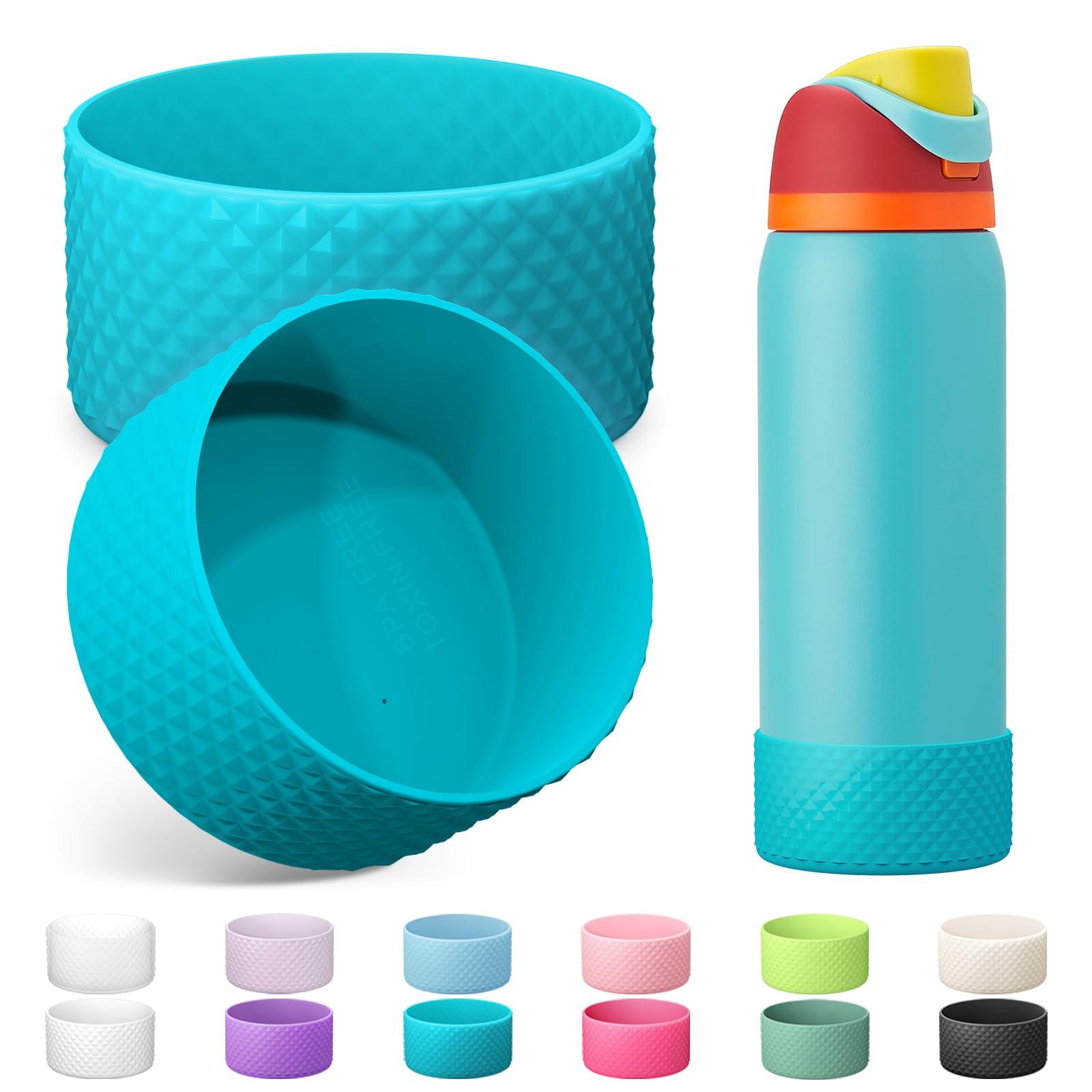 Alwenid Alwenid 2PCS Silicone Water Bottle Boot for Owala 32 Oz, Anti-Slip Protective Sleeve Bottom Bumper Protector for FreeSip, Twist, and Flip Stainless Steel Water Bottles (Blue)