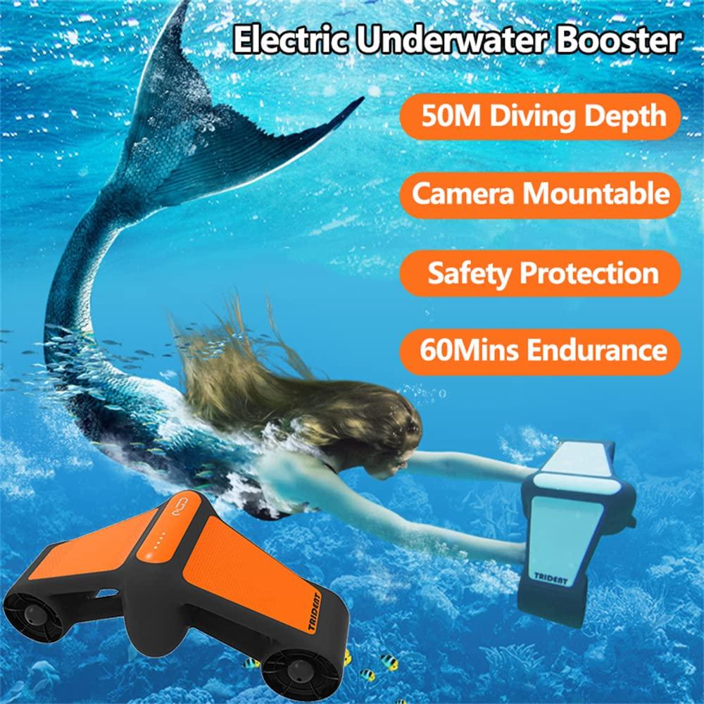 G GENEINNO G GENEINNO Underwater Sea Scooter 500W Electric Water Equipment, 1.8m/s Diving Scooter 60Mins Underwater Motor S1 Plus for Kids Adults Swimming Pool (Blue) (Yellow)