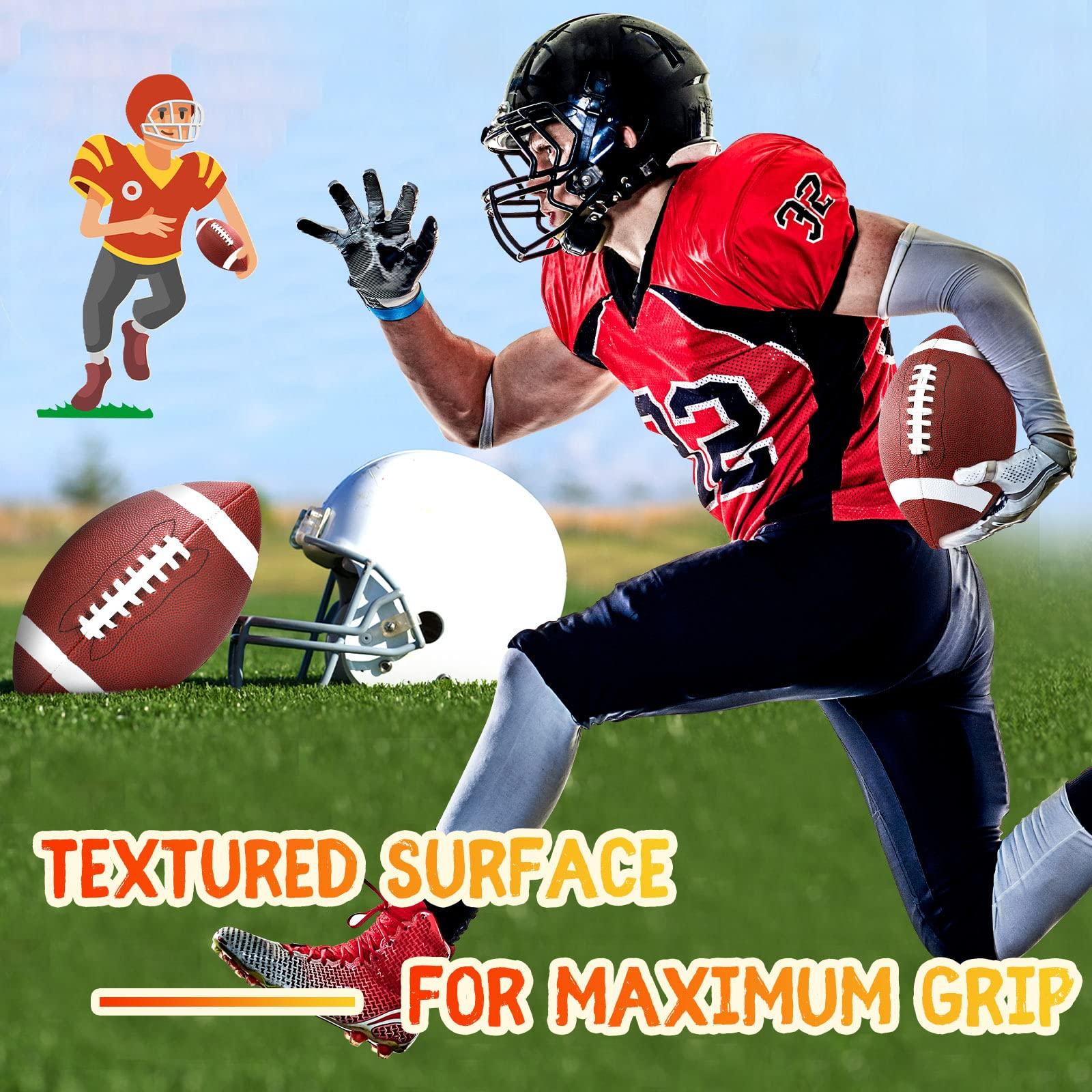 Jerify Jerify 6 Pcs Composite Leather Footballs Official Size Composite Leather Balls Composite Leather Inflatable Footballs with Pump Indoor Outdoor Footballs Bulk for Training and Recreational Play