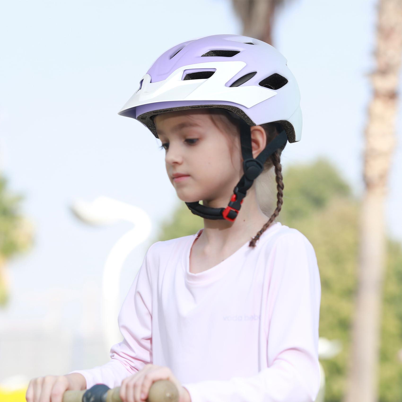 Bilaki Kids Bike Helmet, Youth Toddler Boys Girls Helmets, 2 Size Adjustable for Ages 2-3-5-8-14 Years, Child Helmet with Visor and LED Light, Lightweight Multi-Sport Bicycle Scooter Skate Cycling Helmets