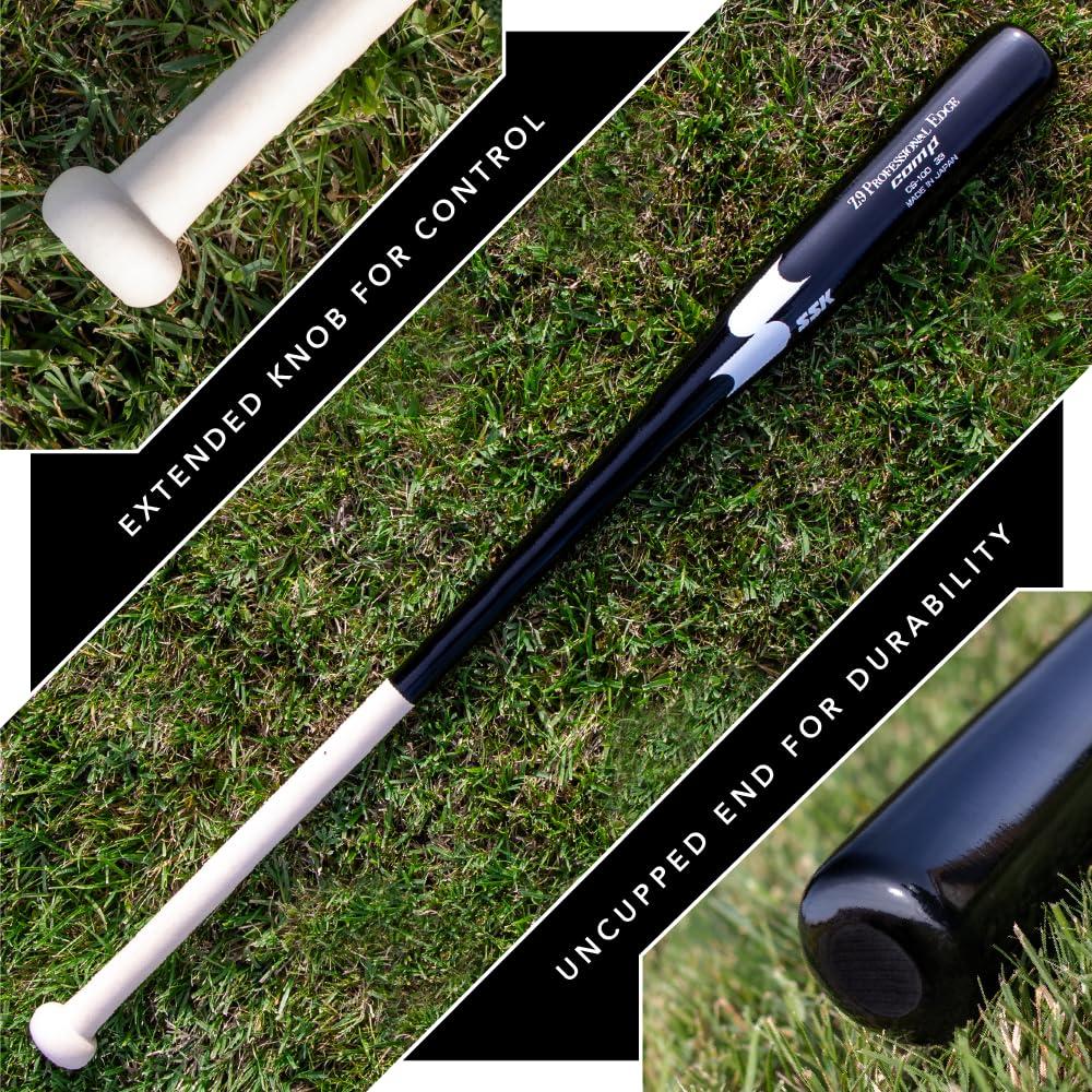 SSK SSK Z9 Professional Edge Comp Coaches Wood Fungo Bat 33\" 35\" 37\" - Baseball & Softball 22+ Colors - 60 Day Warranty (35\", Natural/Teal/Black)