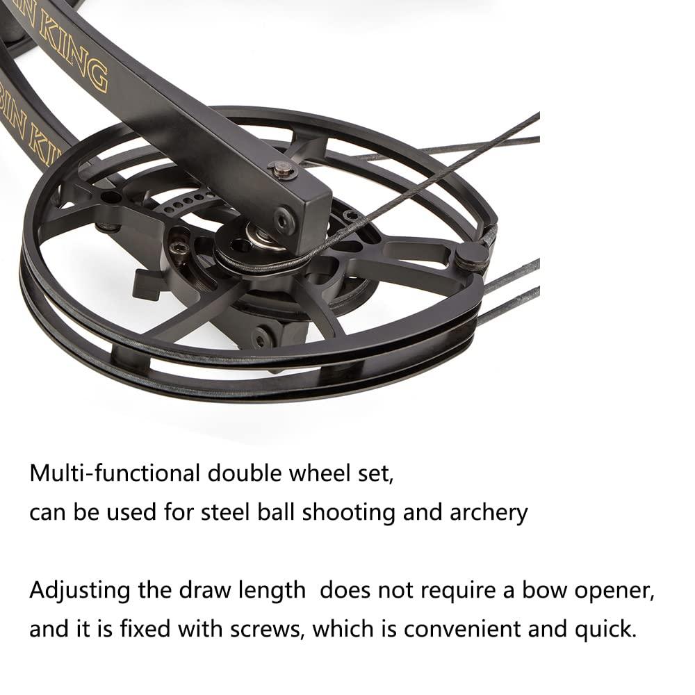 ZSHJGJR ZSHJGJR Archery Steel Ball Compound Bow 24"-28.5" Draw Length Compound Bow for Adult Outdoor Hunting Fishing Left and Right Hands (Silver)