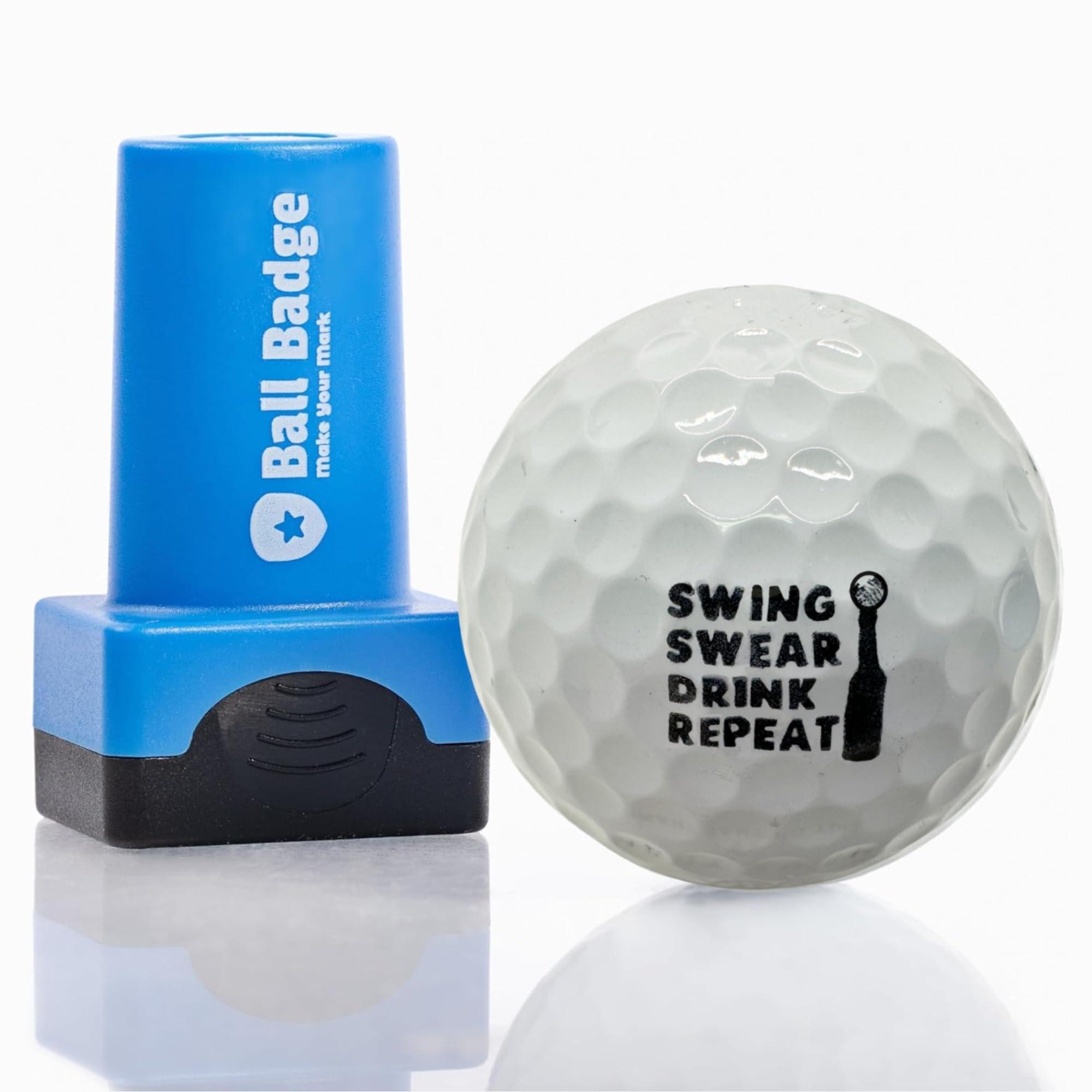 HODL 21 HODL 21 Ball Badge - Golf Ball Stamp, Self-Inking Golf Ball Stamper (The Dirty Series), Golf Ball Marker, Reusable Golf Ball Marking Tool to Identify Golf Balls (Swing Swear Drink Repeat)