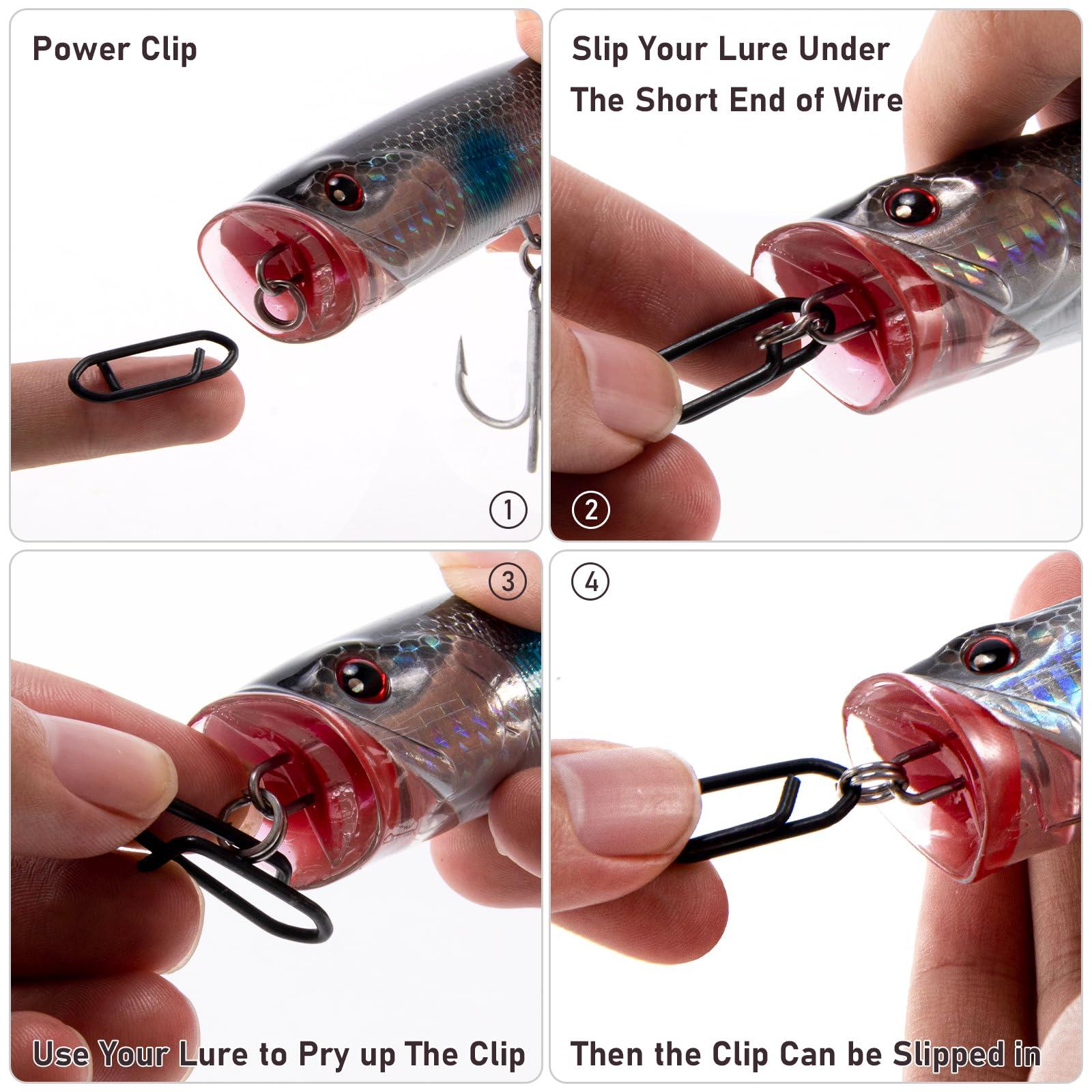 Dr.Fish Dr.Fish 100 Pack Fishing Power Clips 25LB Black with 50 Pack Barrel Swivels #10 31LB