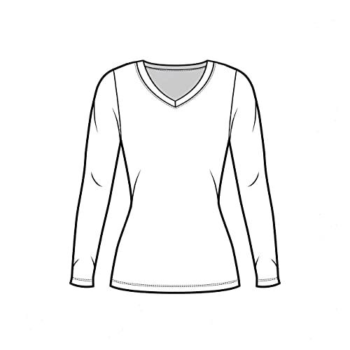 ACTIVE UNIFORMS Women's Under Scrubs Long Sleeve T-Shirt Comfort V-Neck Medical Underscrub Tee -Super Soft and Stretchy (Pink, Large)