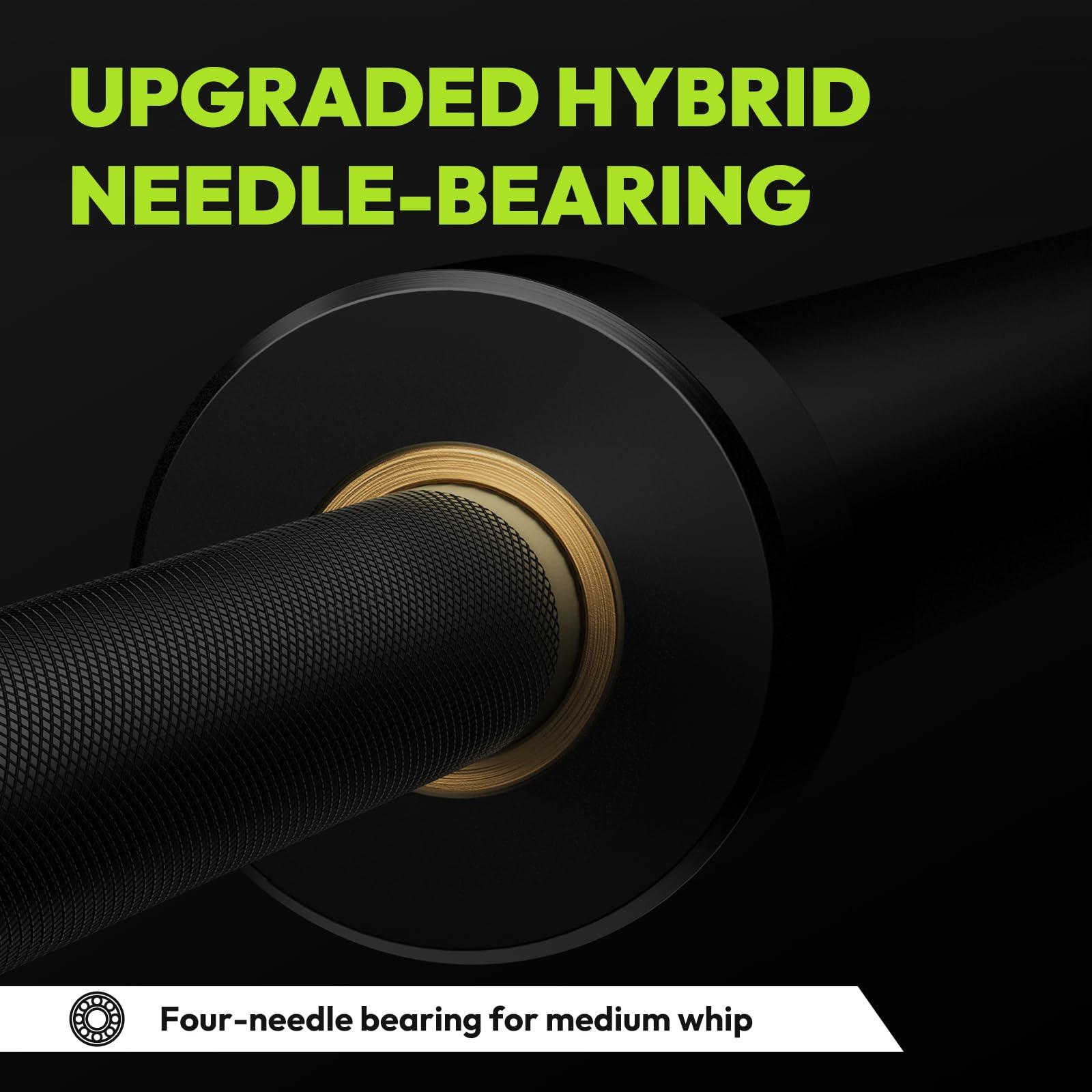 HANDBODE HANDBODE Bumper Plates High-Bounce Olympic Weight Plates, Colored crumb rubber plate for Weight Lifting and Strength Training 100LB with 45 lb (20 kg) Black Barbell