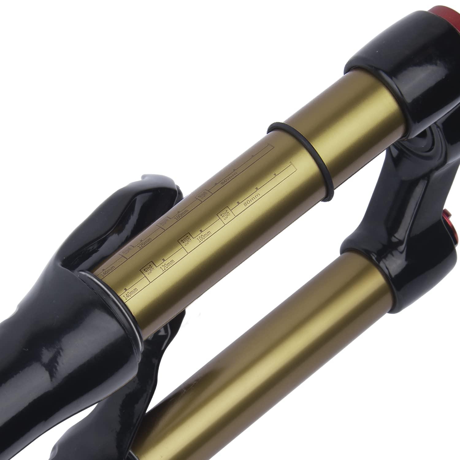 BOLANY BOLANY 20/24inch Bike Suspension Air Fork 28.6mm(1-1/8inch)*220mm Thread-Less Straight Steerer 9mm Disc Brake Version MTB Front Fork 100/135mm Travel