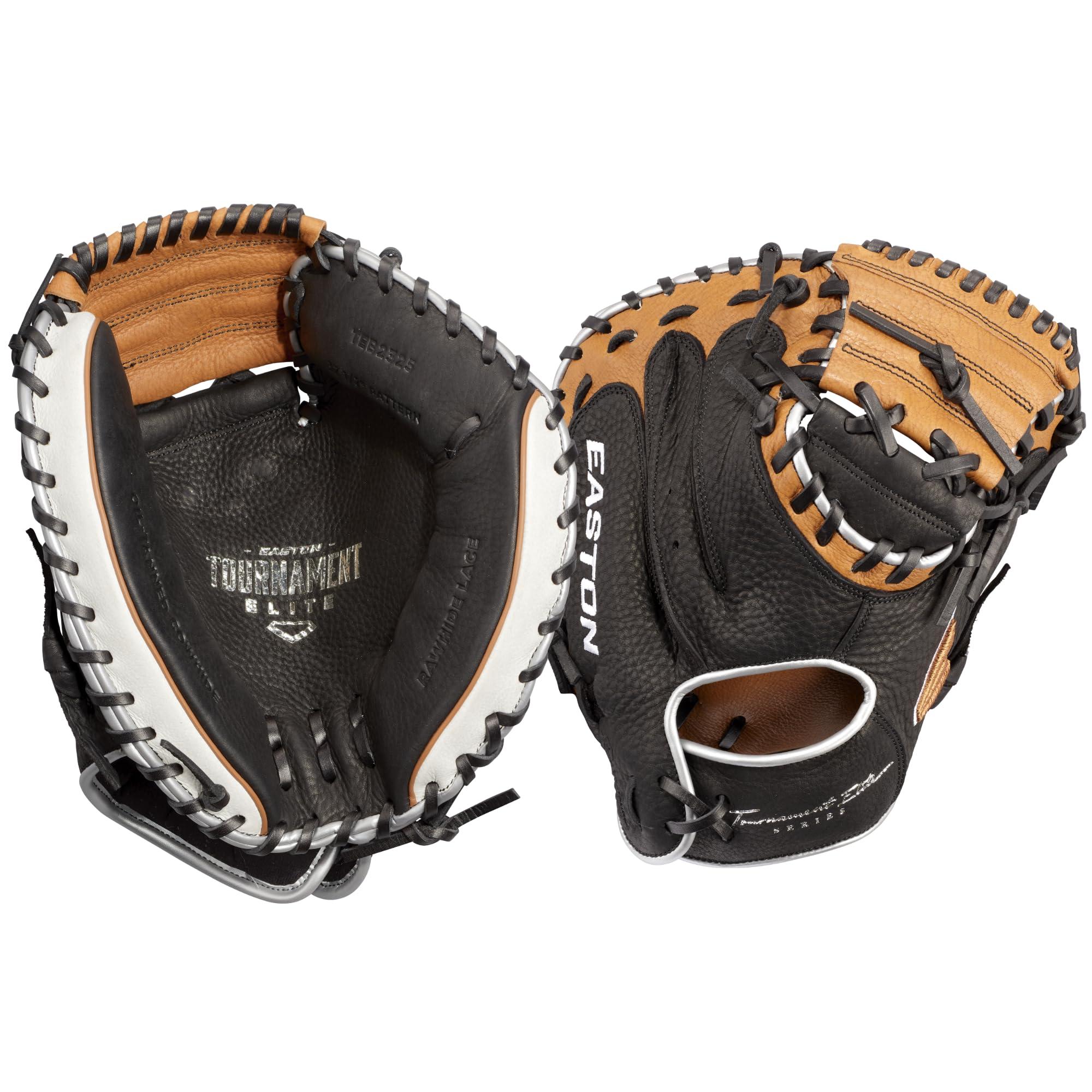 Easton Easton | TOURNAMENT ELITE Baseball Catcher\'s Mitt | 32.5\" | 1-Piece Solid Web | Right Hand Throw