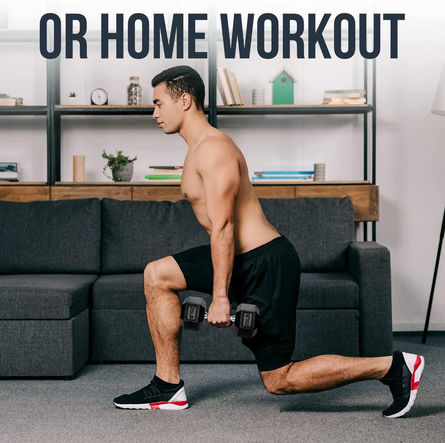 Iron Crush Iron Crush Hex Dumbbells - Heavy Duty PVC Coated Weights, Chrome-Plated Knurled Handles - Workout, Exercise, Lifting, Body Building Home Gym Training Gear - 3 Lb to 50Lb Options - Sold in Pairs