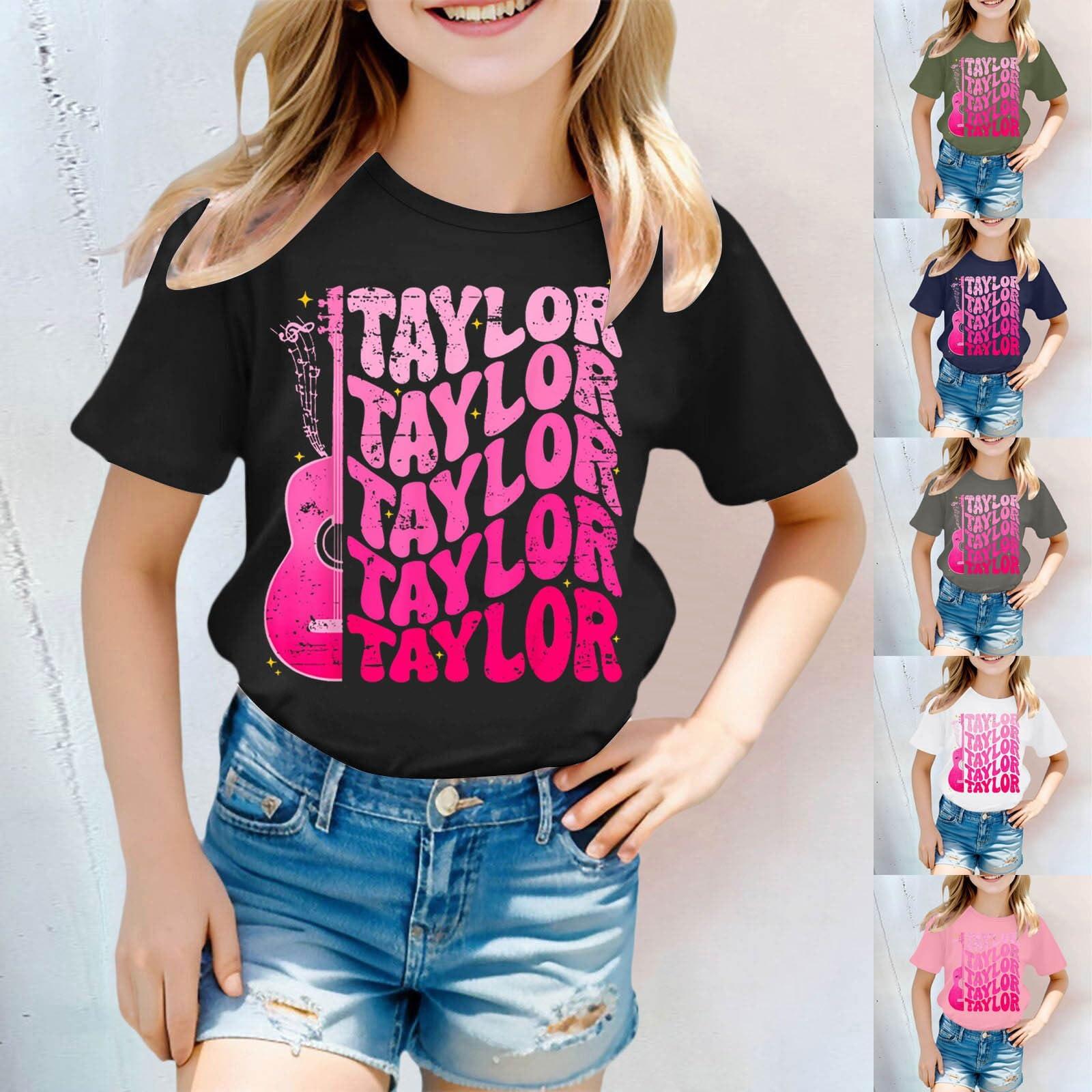 NineFit Basics Taylor Shirts for Girls Kids Youth Vintage Country Music T-Shirt Tops Short Sleeve Music Lovers Concert Tee