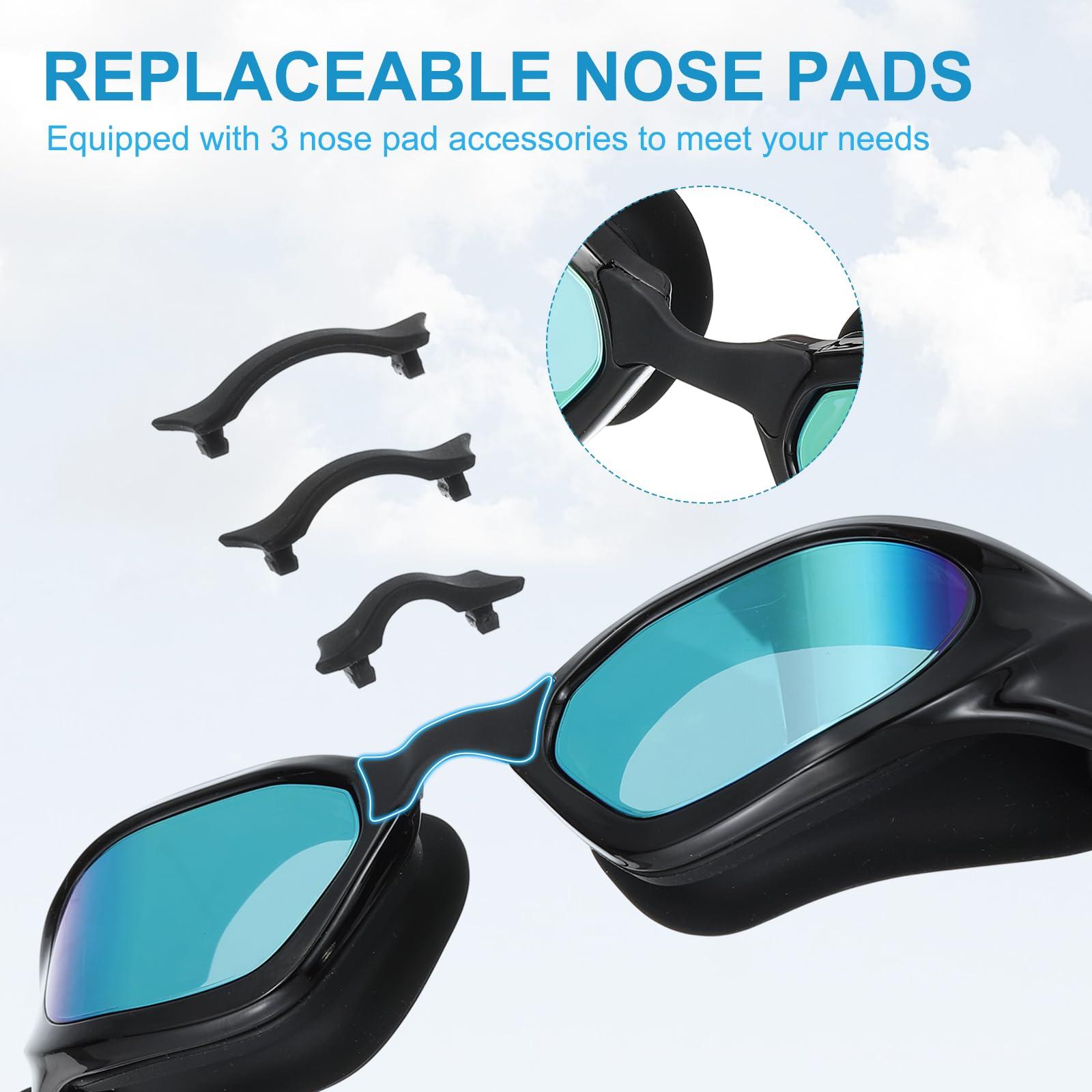 PATIKIL PATIKIL Polarized Swim Goggles Unisex, Anti-Fog Pool Swimming Goggles Sun Rays Resistance No Leaking with Storage Box for Men Women Adults Teenagers, Black/Blue