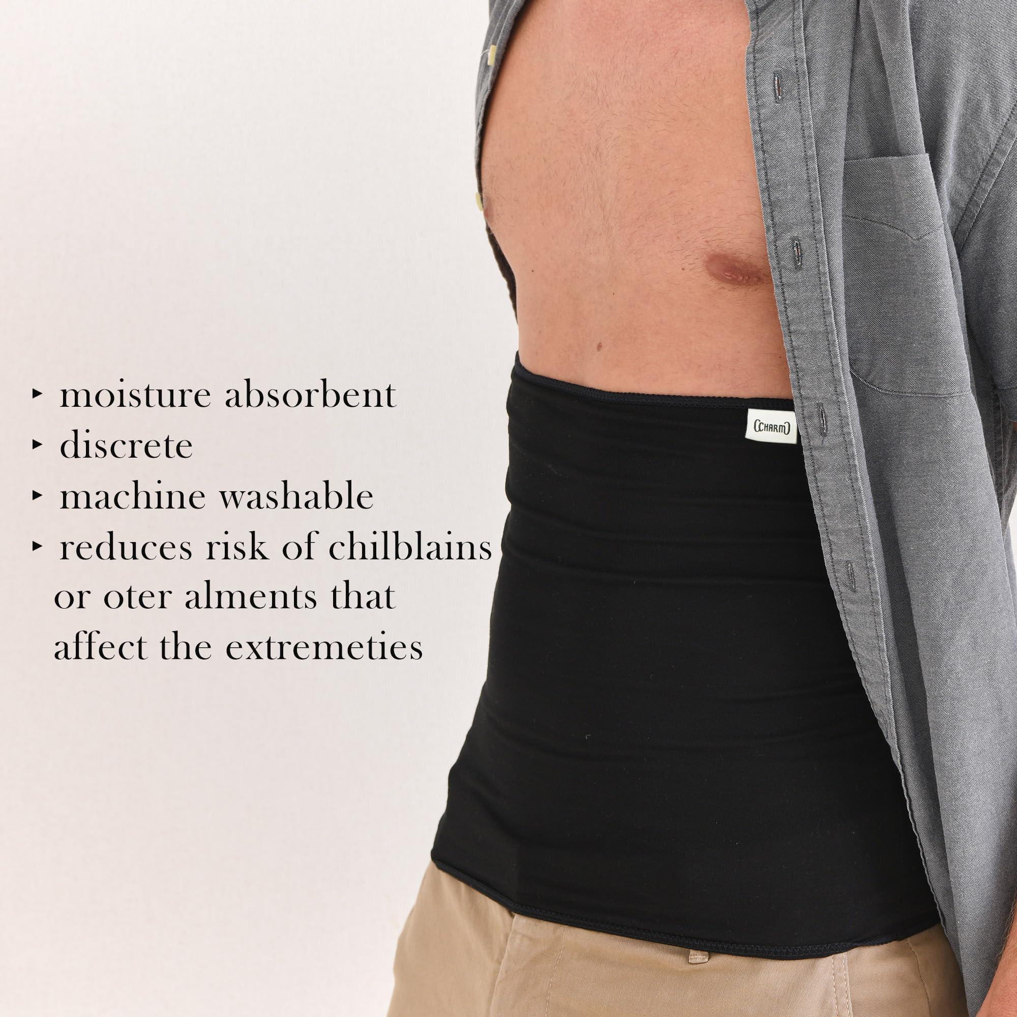 CHARM CHARM Stomach Wrap Japanese Haramaki - Mens Belly Warmer Womens Postpartum & Maternity Belt White