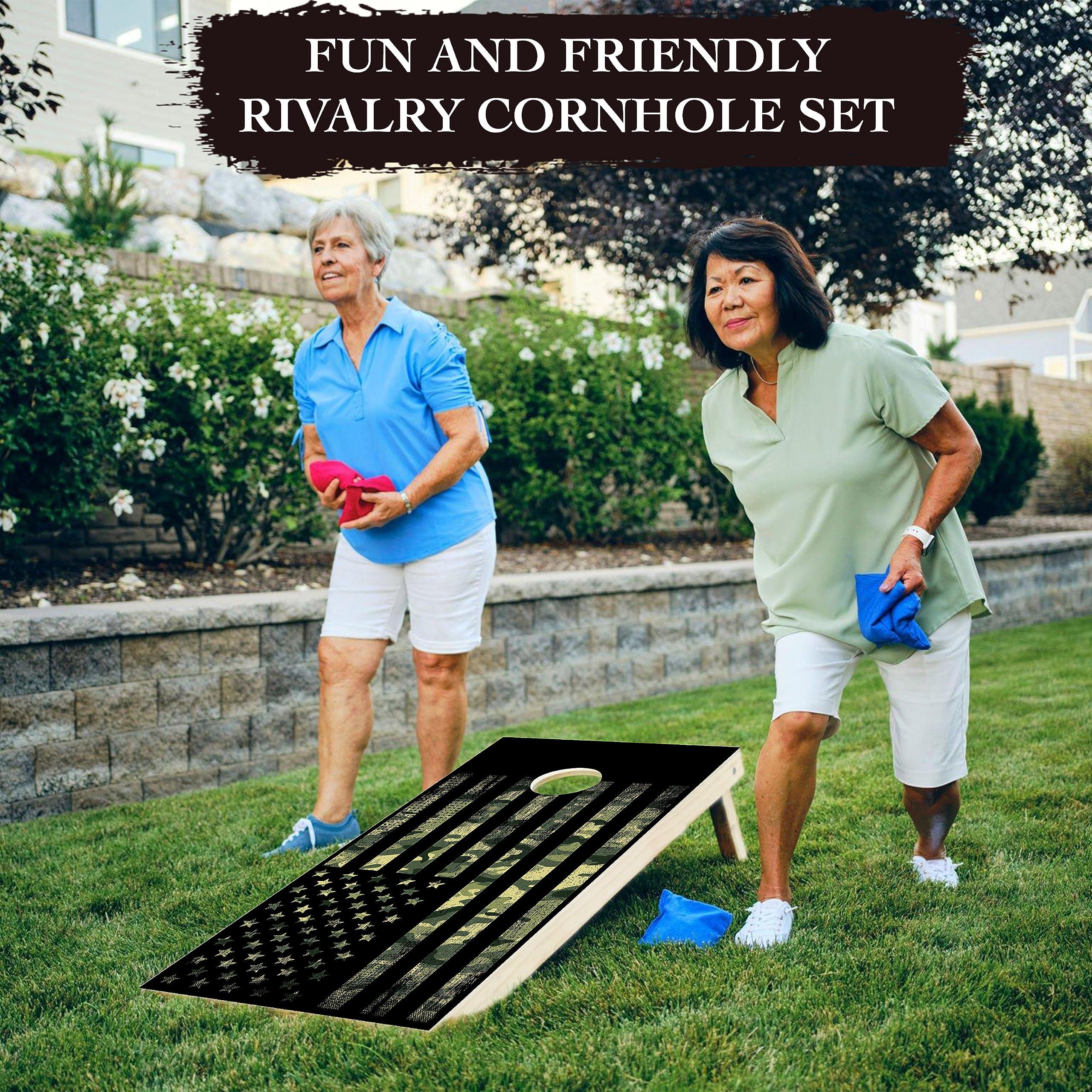 BackYardGamesUSA BackYardGamesUSA Professional Cornhole Set with Bags - Regulation Size Corn Hole Boards Game for Adults - Includes Score Tower and Carry Bag