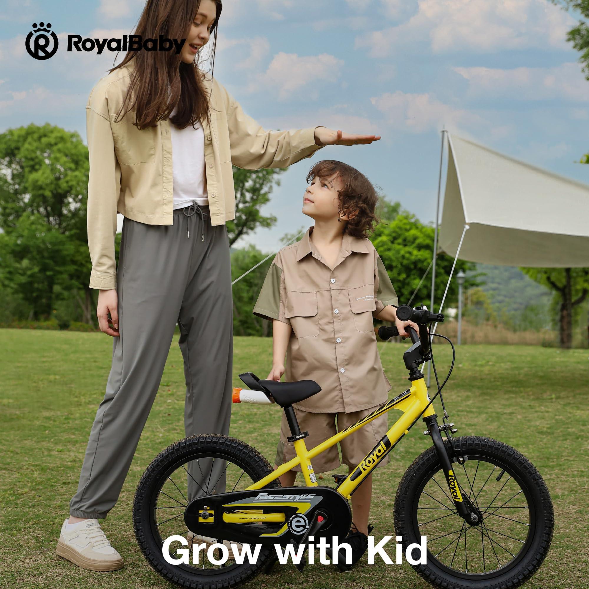 RoyalBaby Royalbaby EZ Kids Bike, 18 Inch Balance Pedal Convertable Bicycle, Easy Learn Balancing to Biking Boys Girls Ages 4-7 Years Beginners, 18" Wheel Black