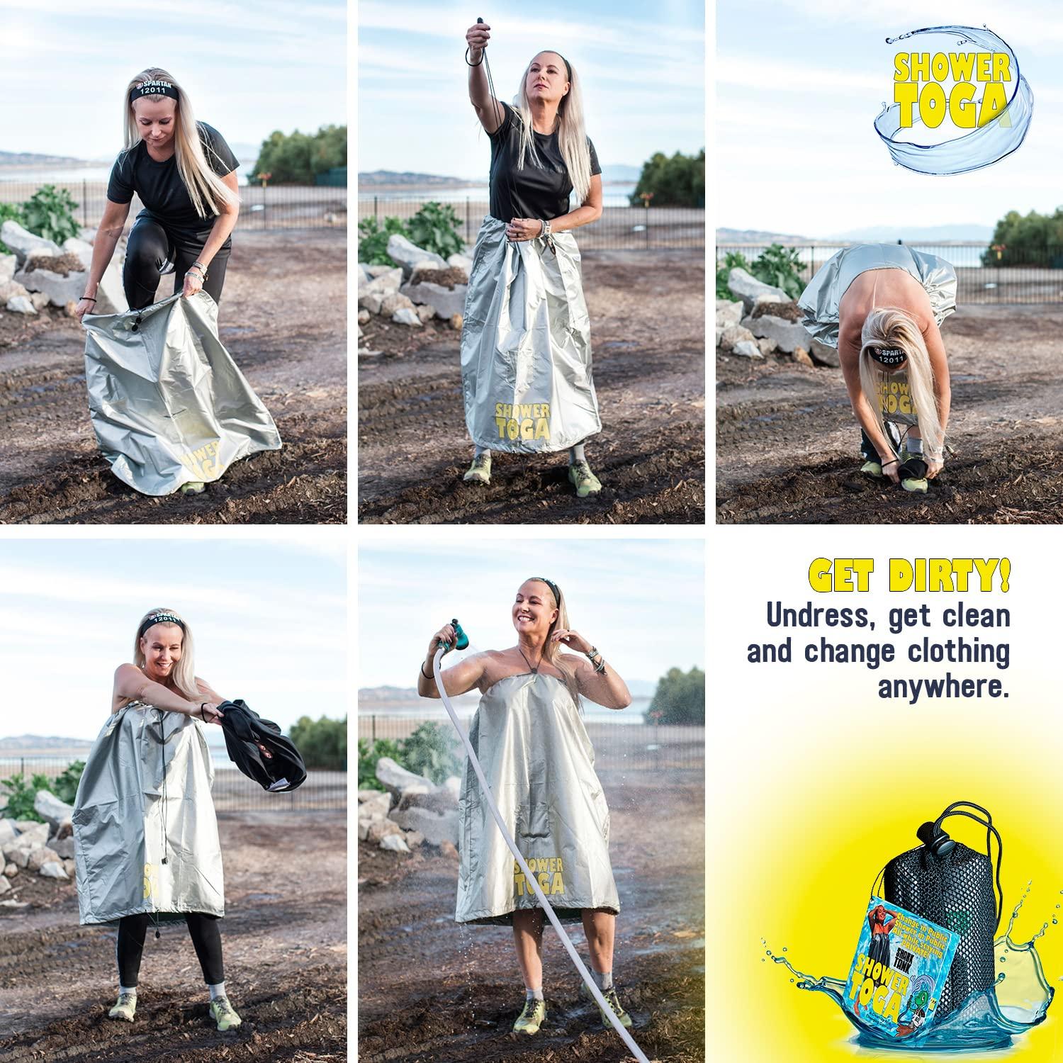 Shower Toga Shower Toga Wearable Shower Garment, Privacy RV & Camping Shower, Surf Poncho, Shower Tent, or Portable Changing Room, Camping, Pool, & Outdoor Shower, Regular Size
