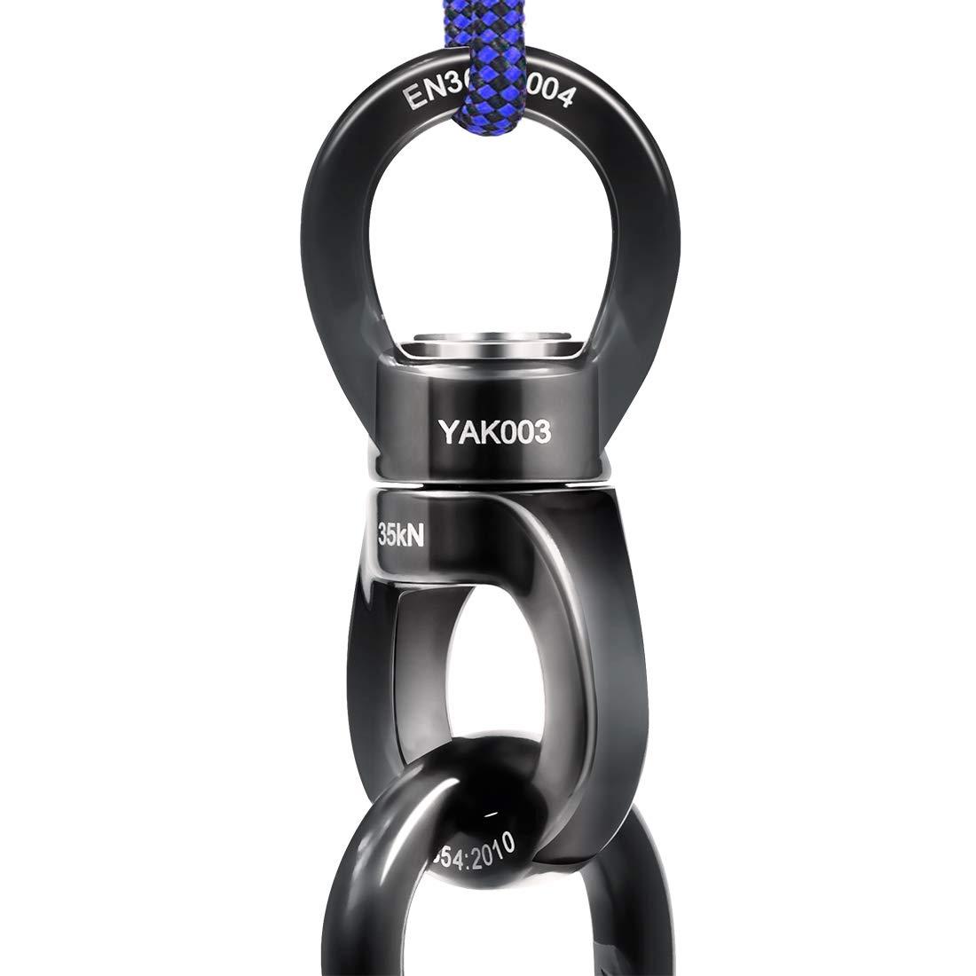 PROND PROND Locking Carabiners, Heavy Duty Carabiner, 316 Stainless Steel Screw Lock Carabiner Hooks (Black - 1PCS)