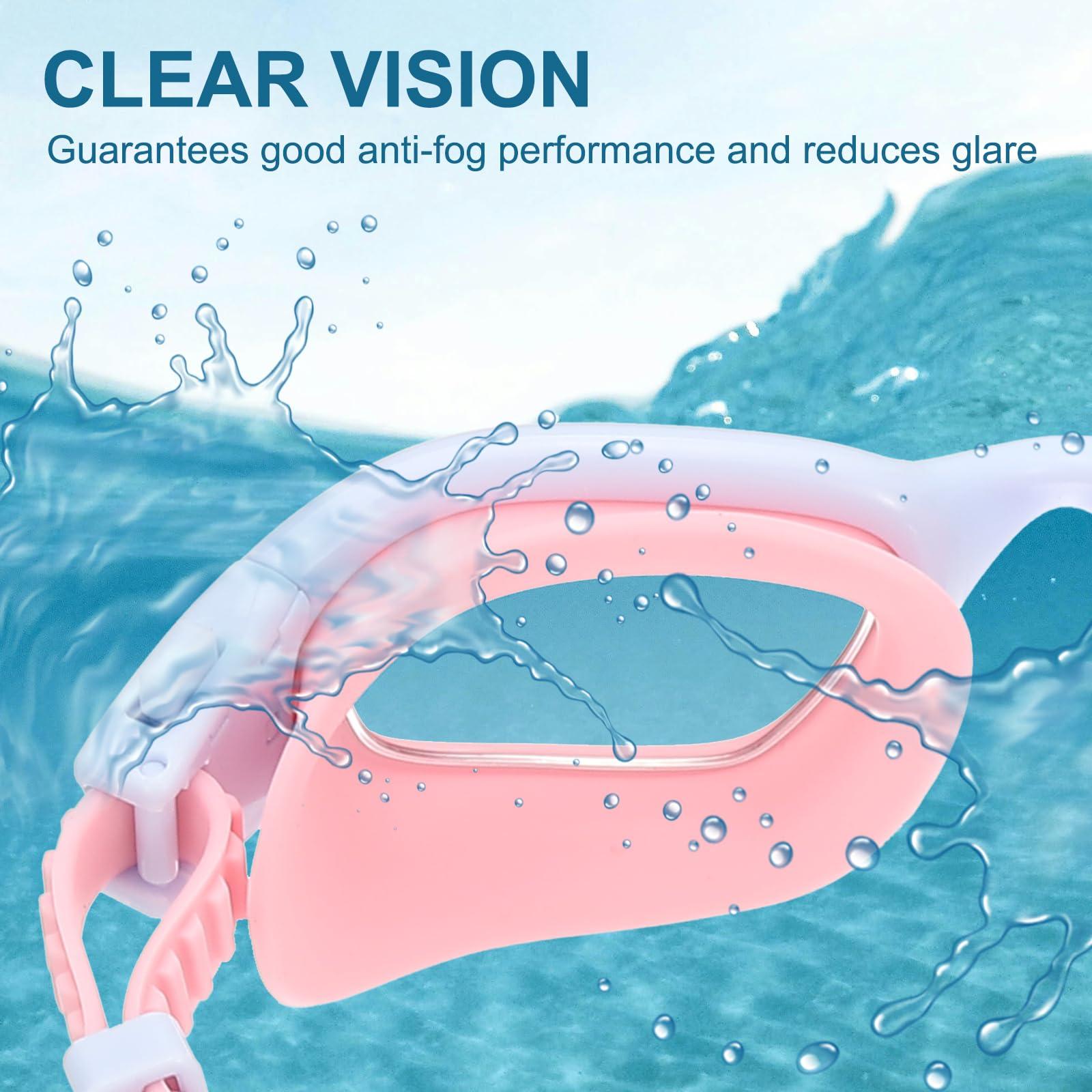 PATIKIL PATIKIL Swim Goggles Unisex, Pool Swimming Goggles Sun Rays Resistance No Leaking with Storage Box for Teenagers, Pink
