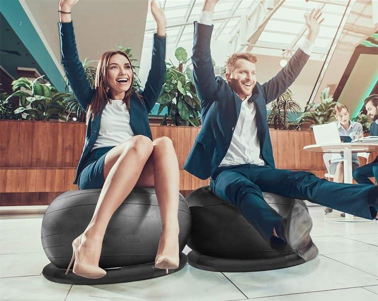 RENLXFI RENLXFI Large Yoga Ball Chair for Sitting at Desk, Lightweight Birthing Ball/Stability Ball/Balance Ball Seat Office Chair, Self-Standing Ergonomic Exercise Ball Chairs(Diameter 75cm(29 4/8 inch))