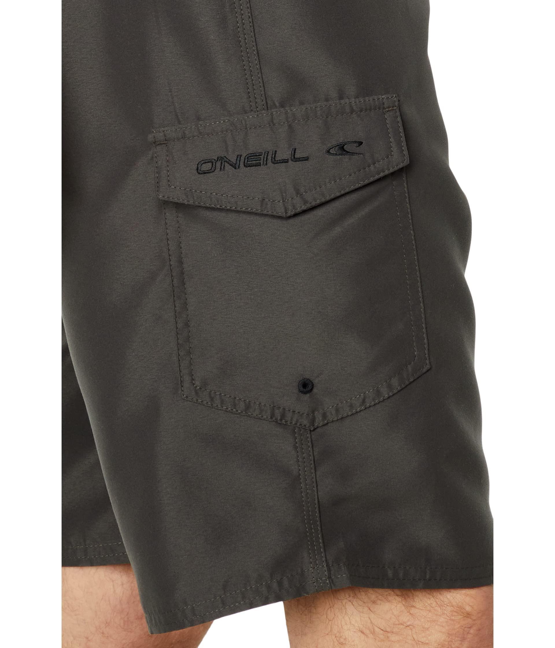 O'NEILL O'NEILL Men's 21 Inch Solid Boardshorts - Water Resistant Swim Trunks for Men with Quick Dry Stretch Fabric and Pockets,Dark Charcoal 2,34