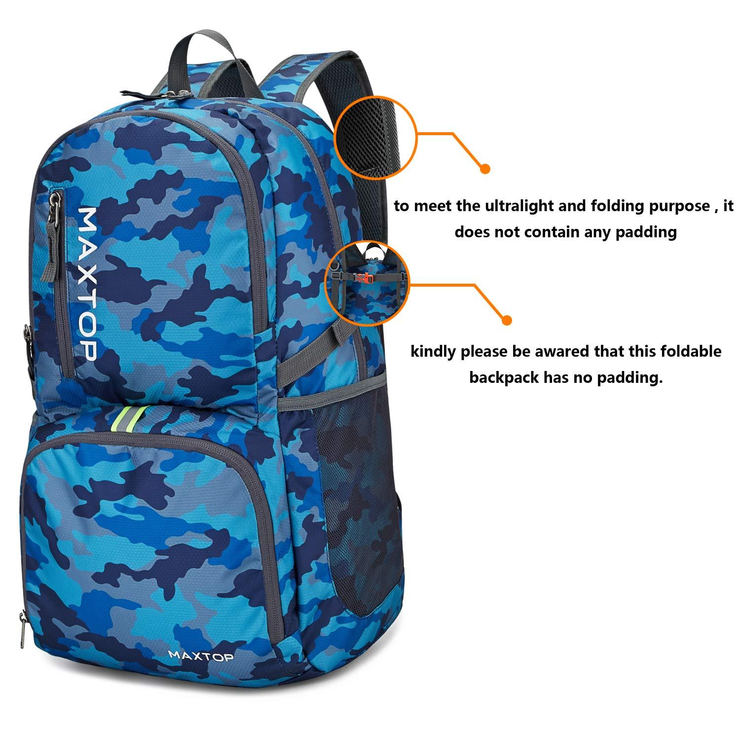 MAXTOP MAXTOP 40/50L Lightweight Packable Backpack for Hiking Traveling Camping Water Resistant Foldable Outdoor Travel Daypack