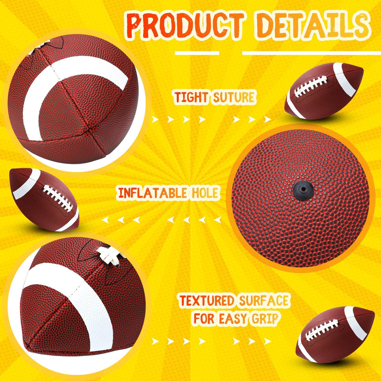 Jerify Jerify 6 Pcs Composite Leather Footballs Official Size Composite Leather Balls Composite Leather Inflatable Footballs with Pump Indoor Outdoor Footballs Bulk for Training and Recreational Play