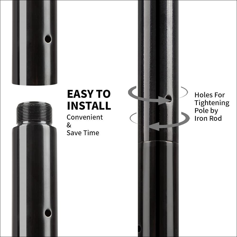 PRIORMAN PRIORMAN Pole Dancing - 45mm Spinning & Static Dance Pole Portable Dance Pole for Studio & Home Fitness (Black)