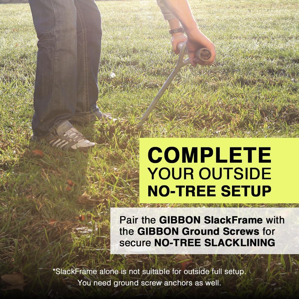 Gibbon Gibbon SlackFrame - Slackline A Frame to Slackline Without Trees - Slack Line Accessory Adjustable Frame (1, 1.6 and 2.3 Feet Height) - Weatherproof Slackline Attachments, A-Frame Accessories