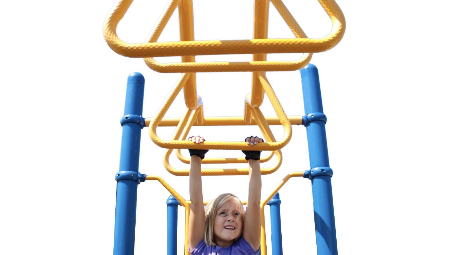 HANG Monkey Bar Gloves with Grip Control (Children 7 and 8 Years Old) Climbing Fingerless Pink Gloves