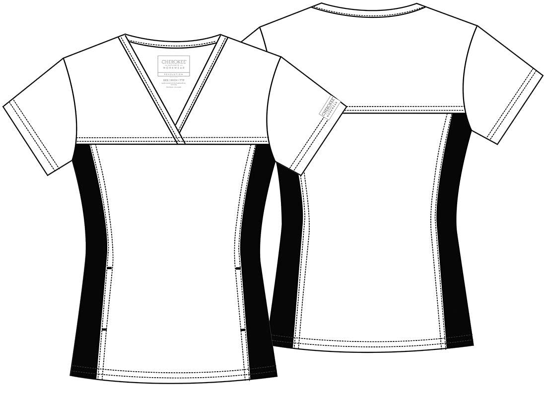 Cherokee Cherokee Scrub Pant for Women Natural Rise Flare Leg Drawstring Bottoms with 3 Pockets & Fade Resistant Fabric Plus Size - WW2875, 5XL, Black