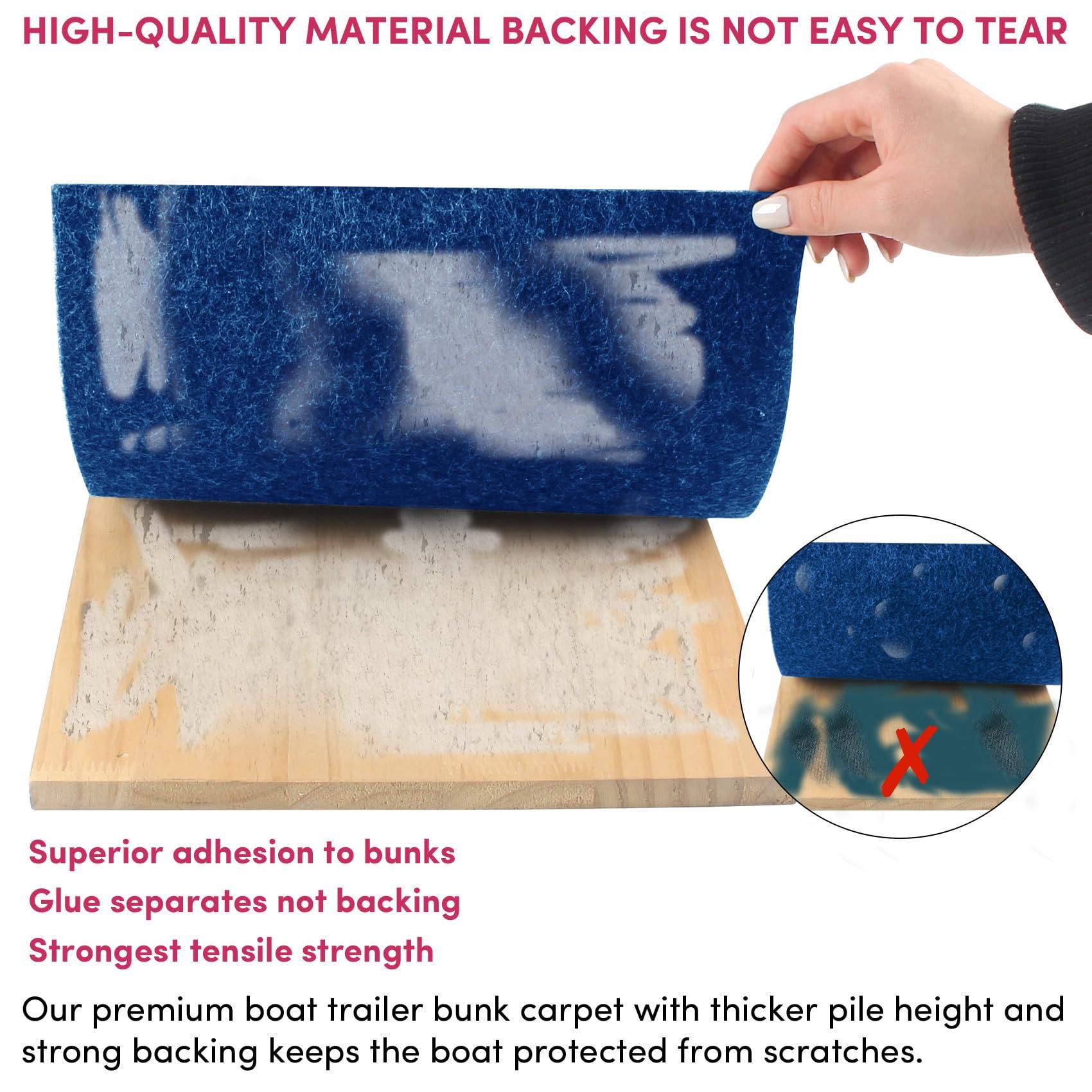 VEITHI VEITHI Boat Trailer Bunk Carpet Blue 12 inch x 13 feet - Bunk Carpet for Boat TrailersJet Ski Ramps