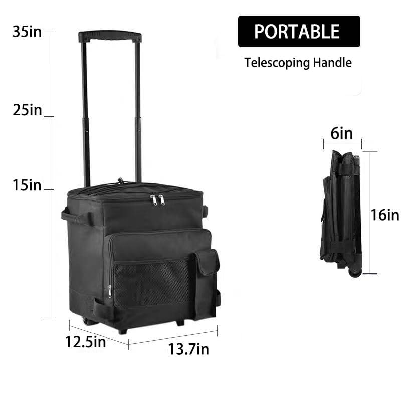HipierFx Portable Cooler with Wheels and Handle Collapsible Rolling Cooler Leakproof Insulated Soft Kayak Cooler Bag for Camping Patio Travel Outdoor Ball Fields