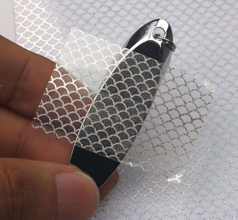KTGCOZS KTGCOZS Pack of 6 10 * 21cm Holographic Film Flash Fish Skin Jig Sticker Lure Sticker 6 Colors