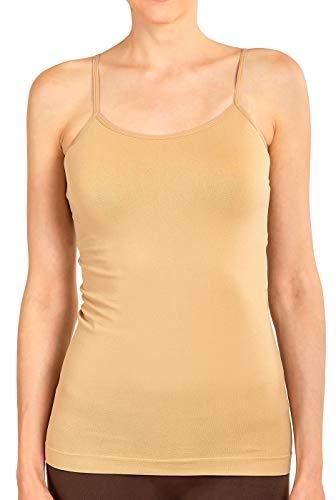 MOPAS MOPAS Tank Top - Women's Seamless Nylon Camisole Tank Top - Beige