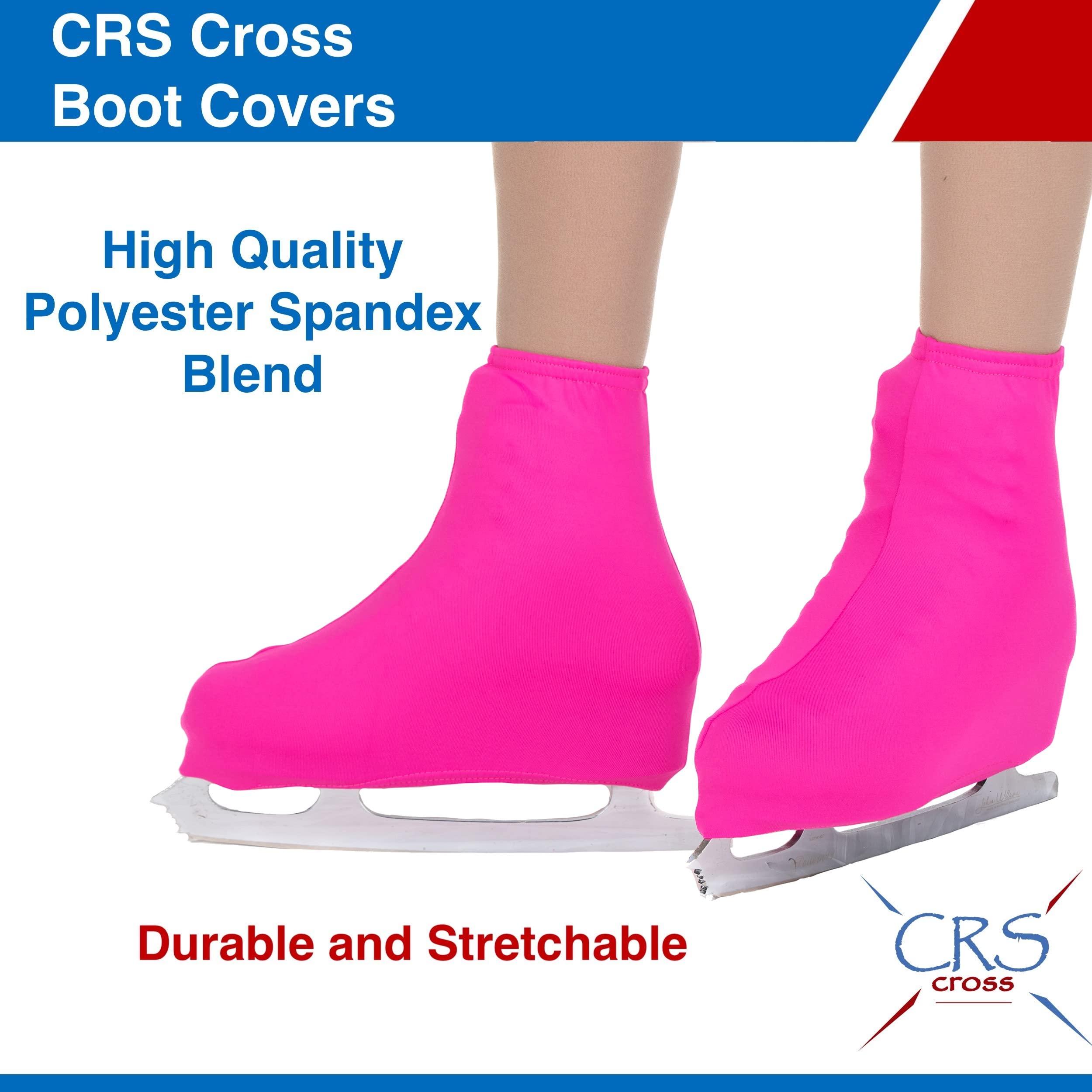 CRS Cross CRS Cross Skating Boot Covers Lycra Skate Covers. Performance Ready Protection for Figure Skates, Ice Skating, Roller Skates. (Power Pink, Youth)