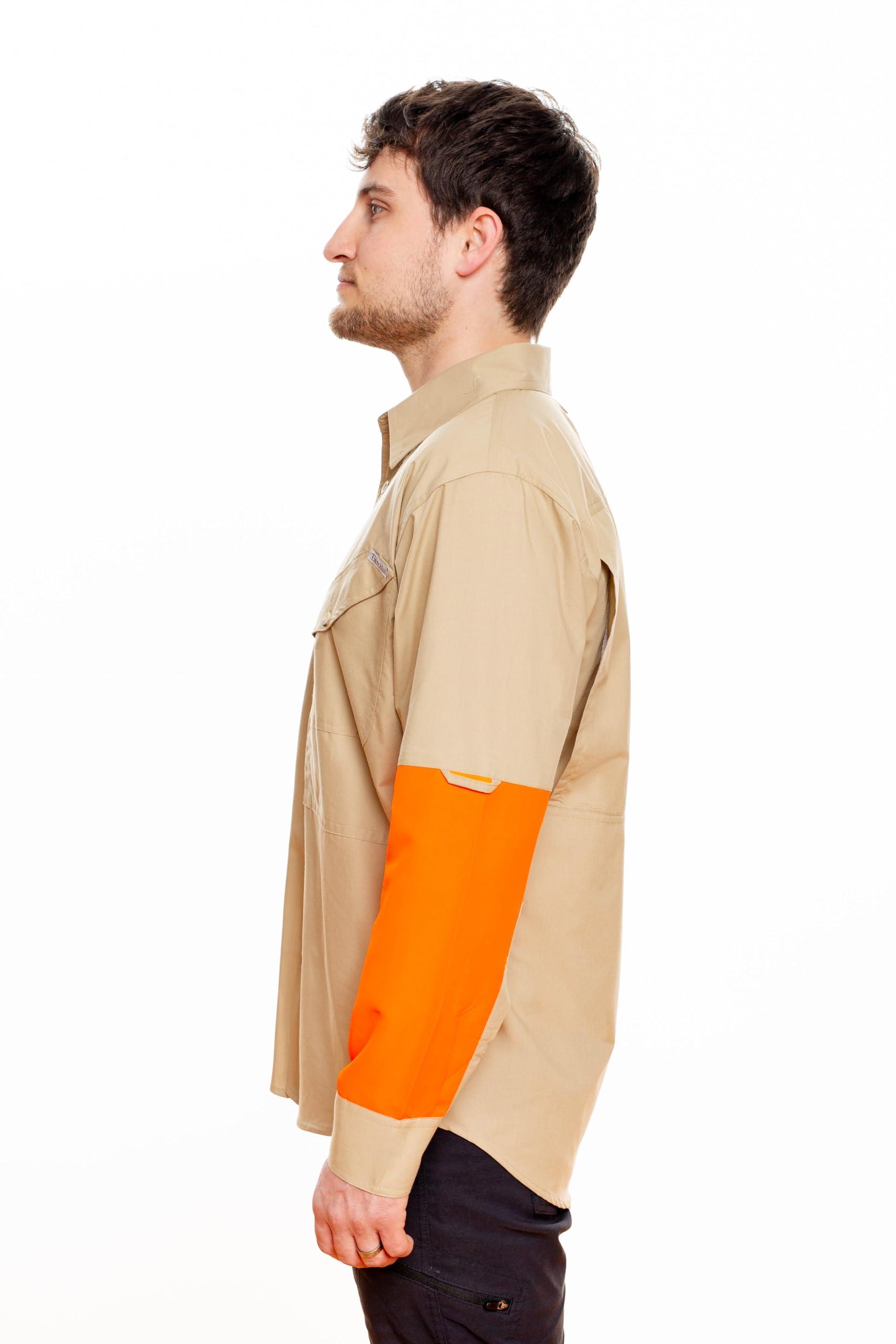 Tiger Hill Tiger Hill Men's Blaze Upland Tactical Hunting Shirt Long Sleeves (Large/Tall) Khaki