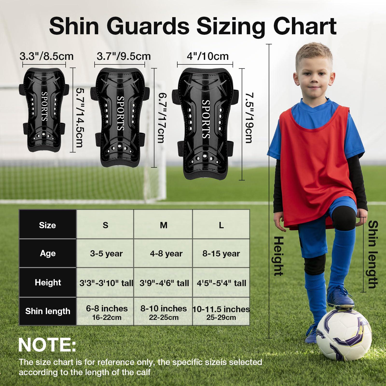 Motspo Motspo Soccer Shin Pads with Adjustable Double Strap (Black, White & Medium) & Motspo Soccer Extra Mini Shin Guards for Toddler Kids Youth and Adults