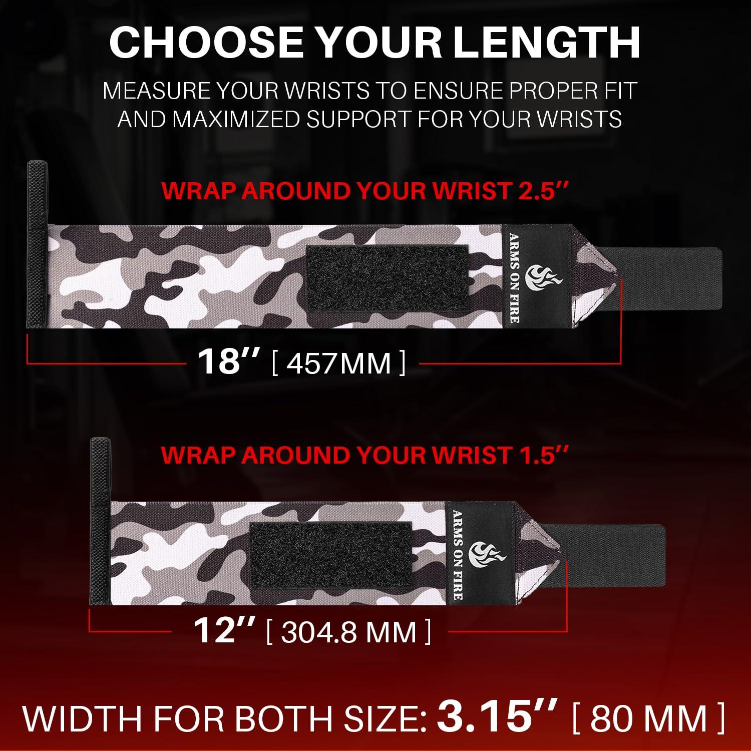 TECEUM TECEUM Weightlifting Wrist Wraps with Thumb Loop Black Camo Queen of Lifts 18 inch Heavy-Duty Workout Wrist Support & Protection Ideal for Powerlifting, Strength Training, Bodybuilding